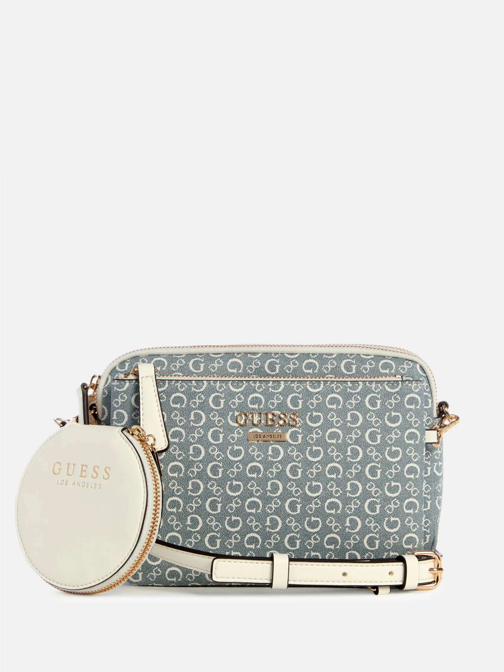 Aengus Denim Logo Dual-Zip Mini Crossbody