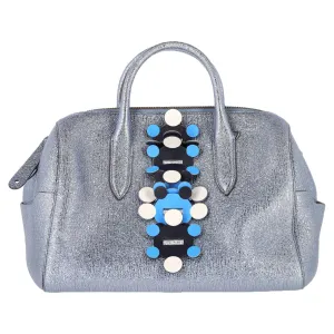 Anya Hindmarch Vere Barrel Handbag in Blue Leather