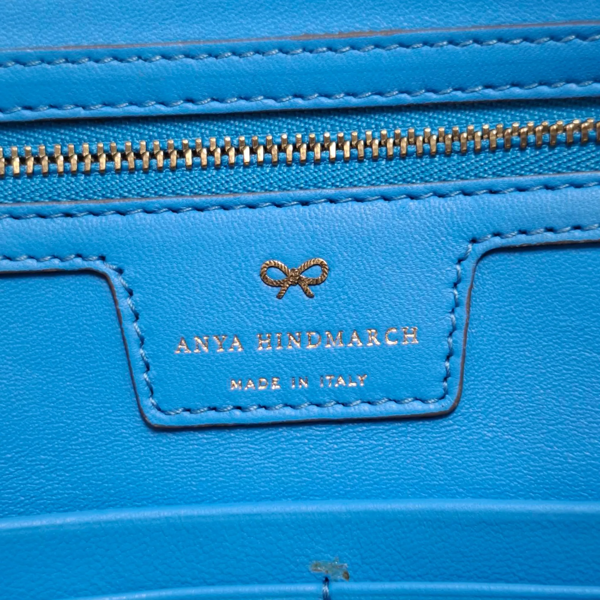 Anya Hindmarch Vere Barrel Handbag in Blue Leather