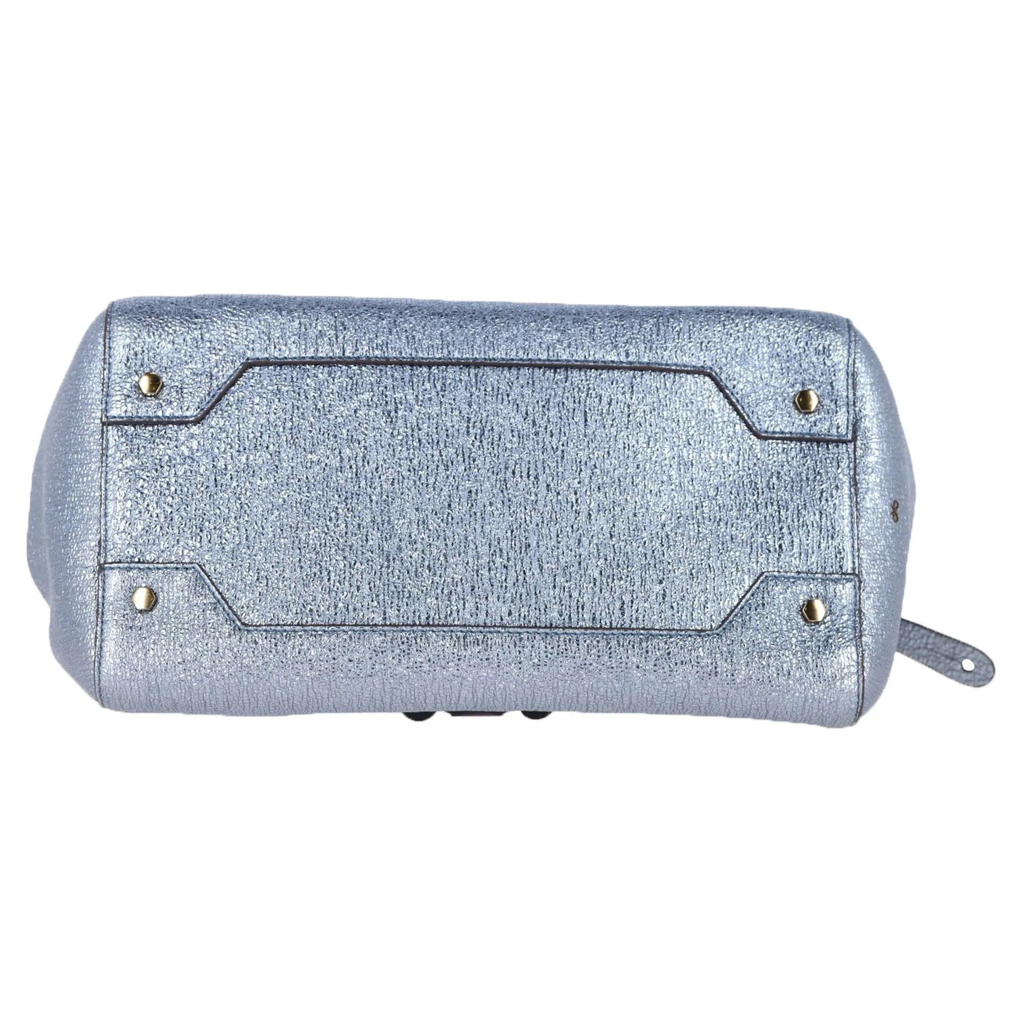 Anya Hindmarch Vere Barrel Handbag in Blue Leather