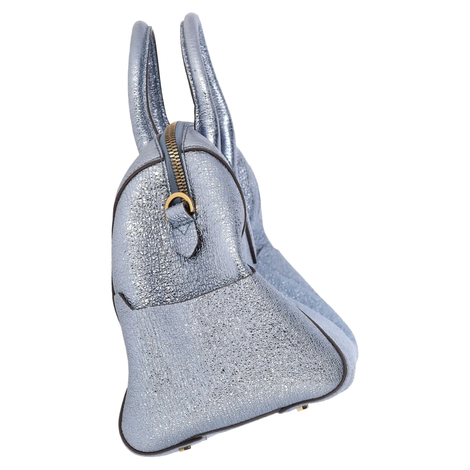 Anya Hindmarch Vere Barrel Handbag in Blue Leather