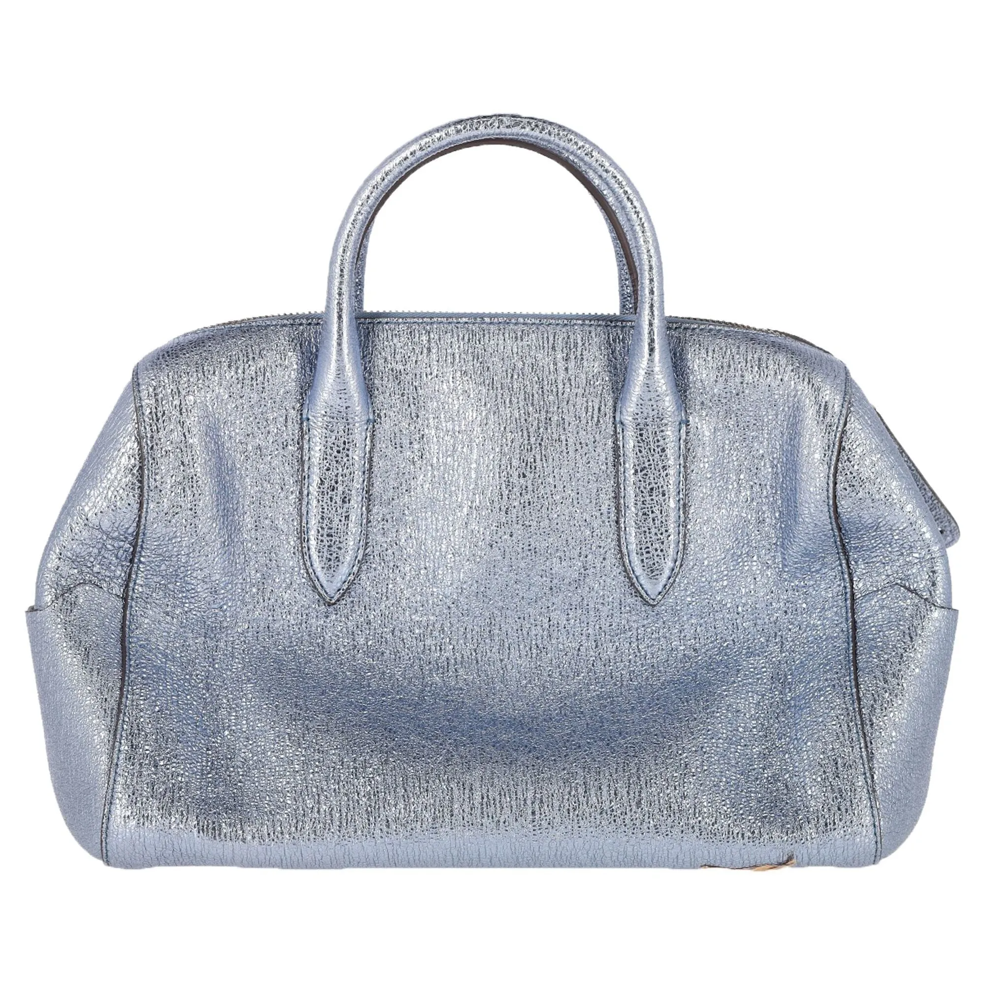 Anya Hindmarch Vere Barrel Handbag in Blue Leather