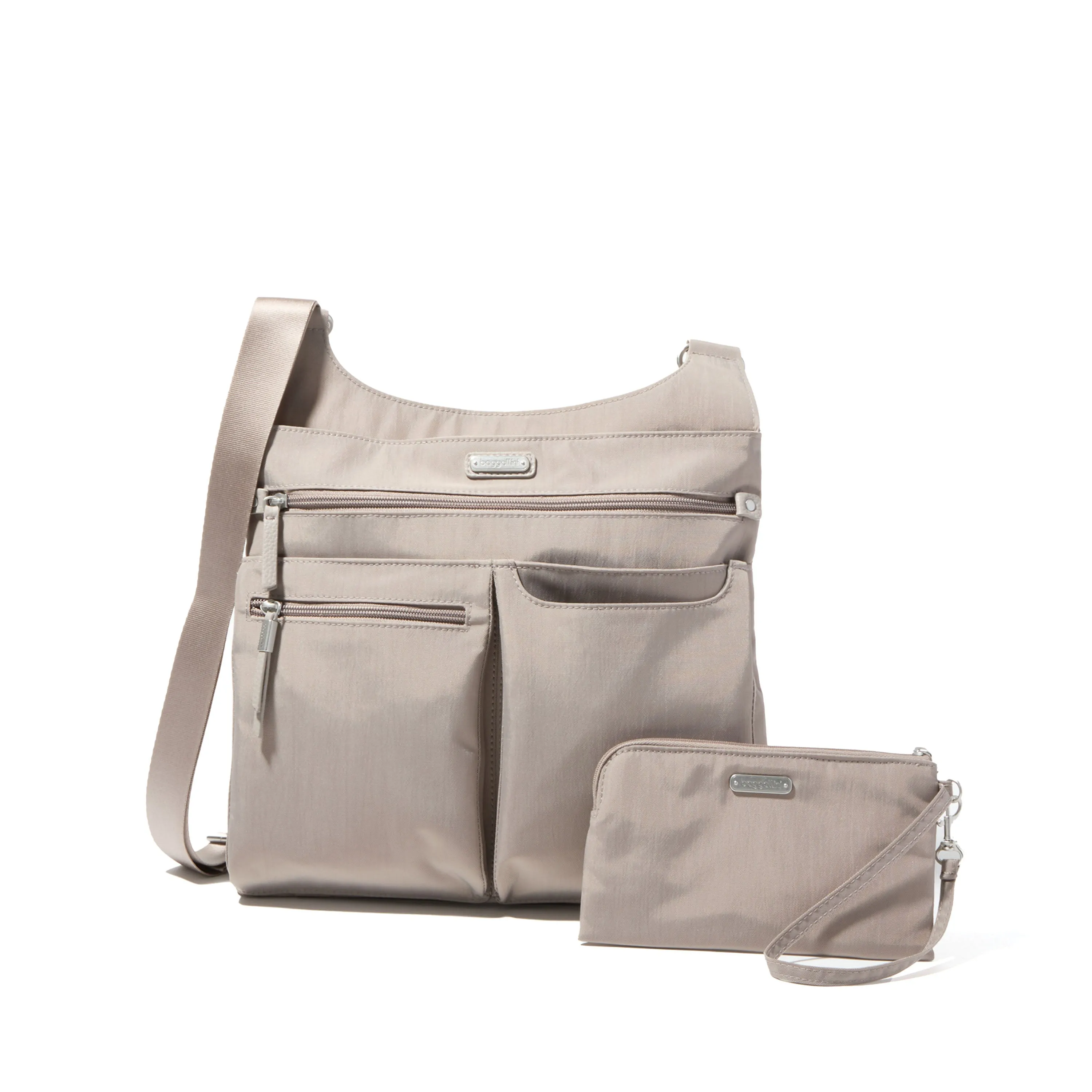 baggallini On Track Zip Crossbody with RFID phone wristlet
