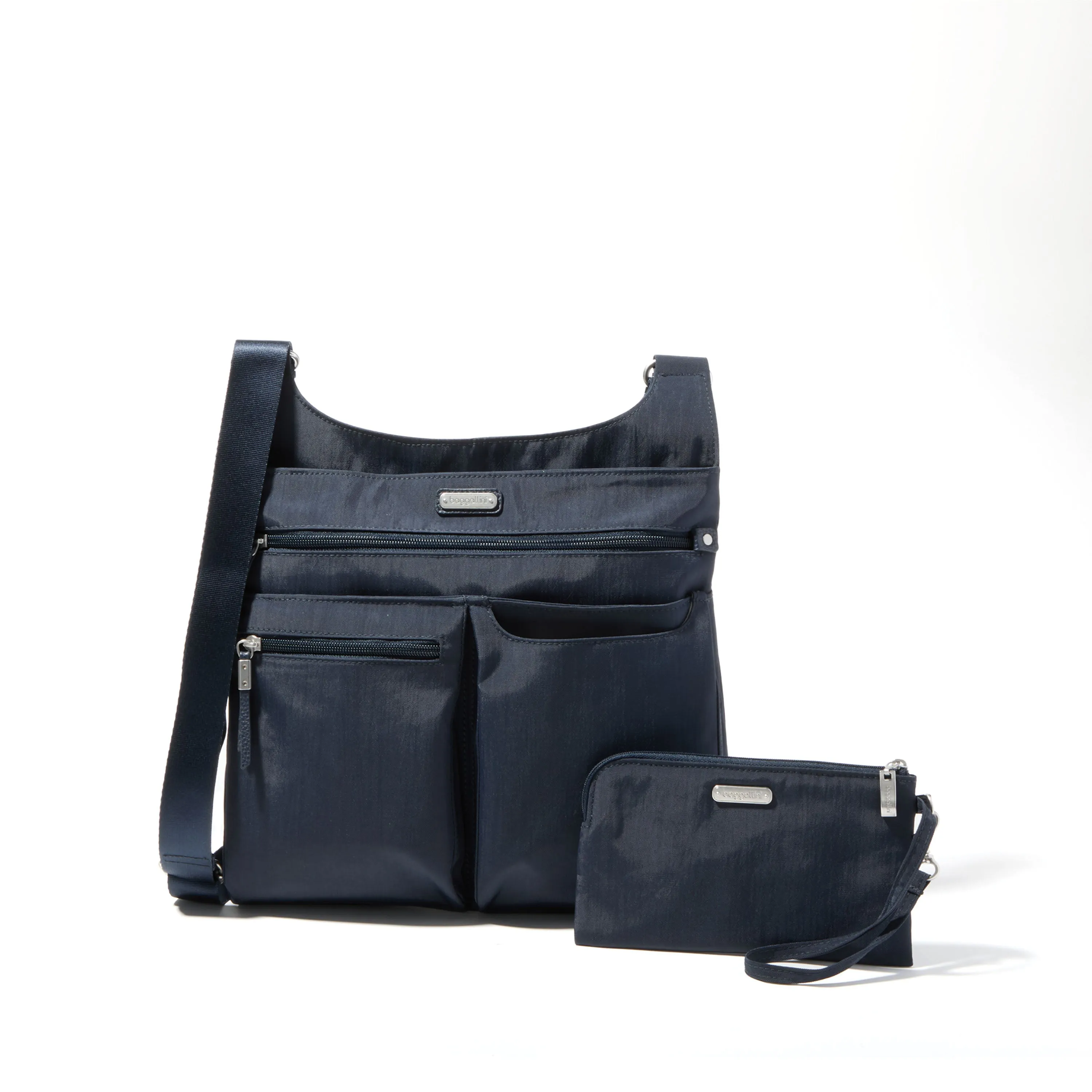 baggallini On Track Zip Crossbody with RFID phone wristlet