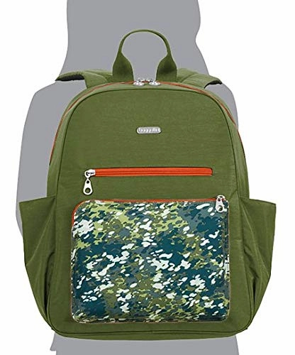Baggallini Women's Cargo Backpack with Laptop Pocket Green Scatter
