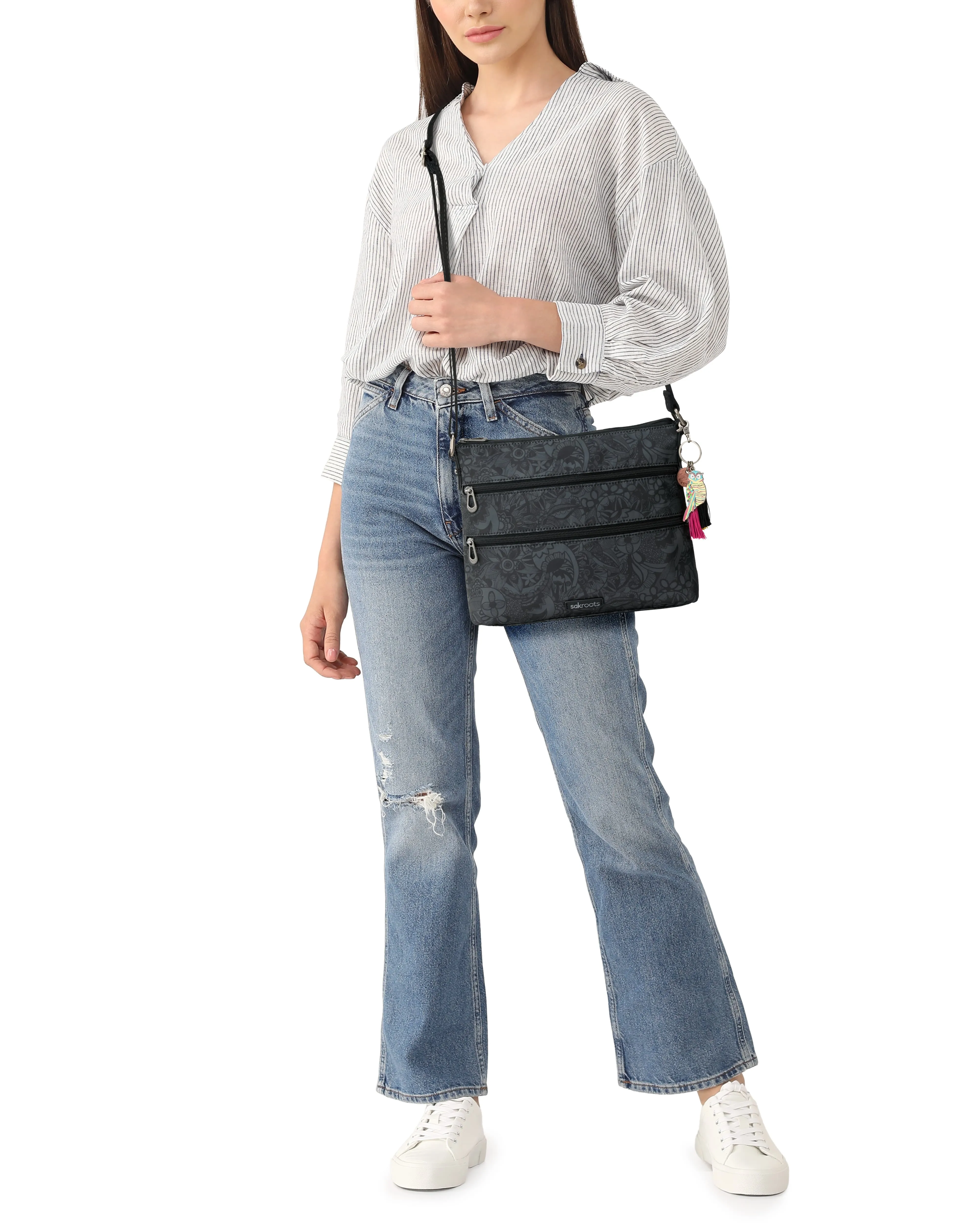 Basic Crossbody - EcoTwill - Black Spirit Desert