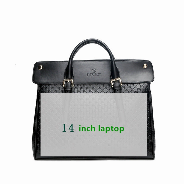 Bjyl New Genuine Leather Women Briefcase Female 14 Inch Laptop Shoulder Bag Business Handbags