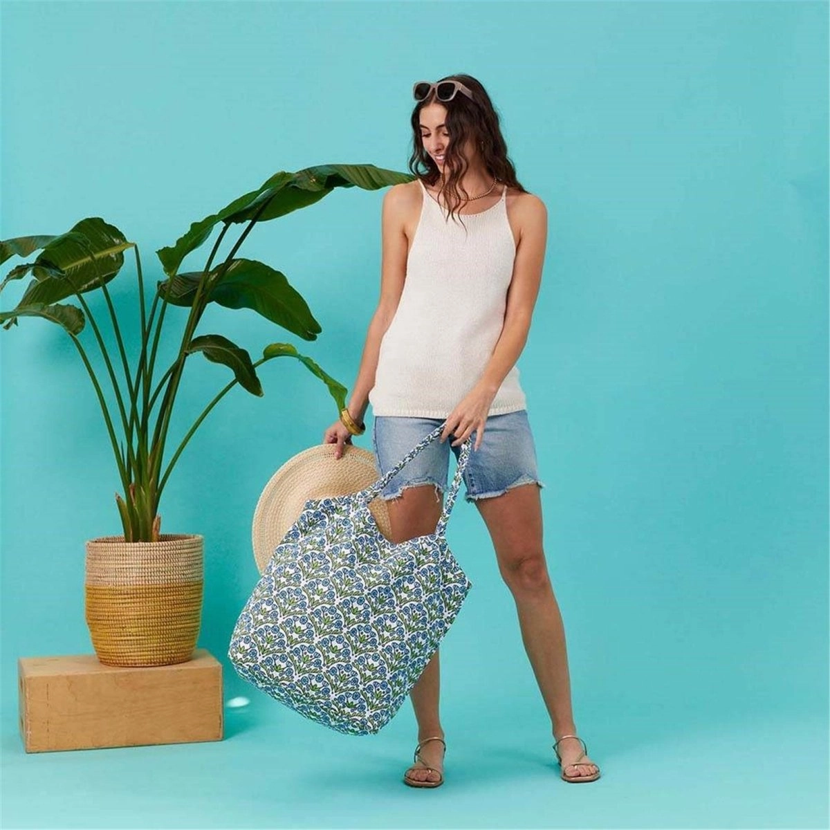 Blaire Blue Bucket Bag