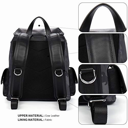 BOSTANTEN Laptop Canvas Backpack School Travel Camping Bag Gym Backpacks for Men (7-Blue Black)