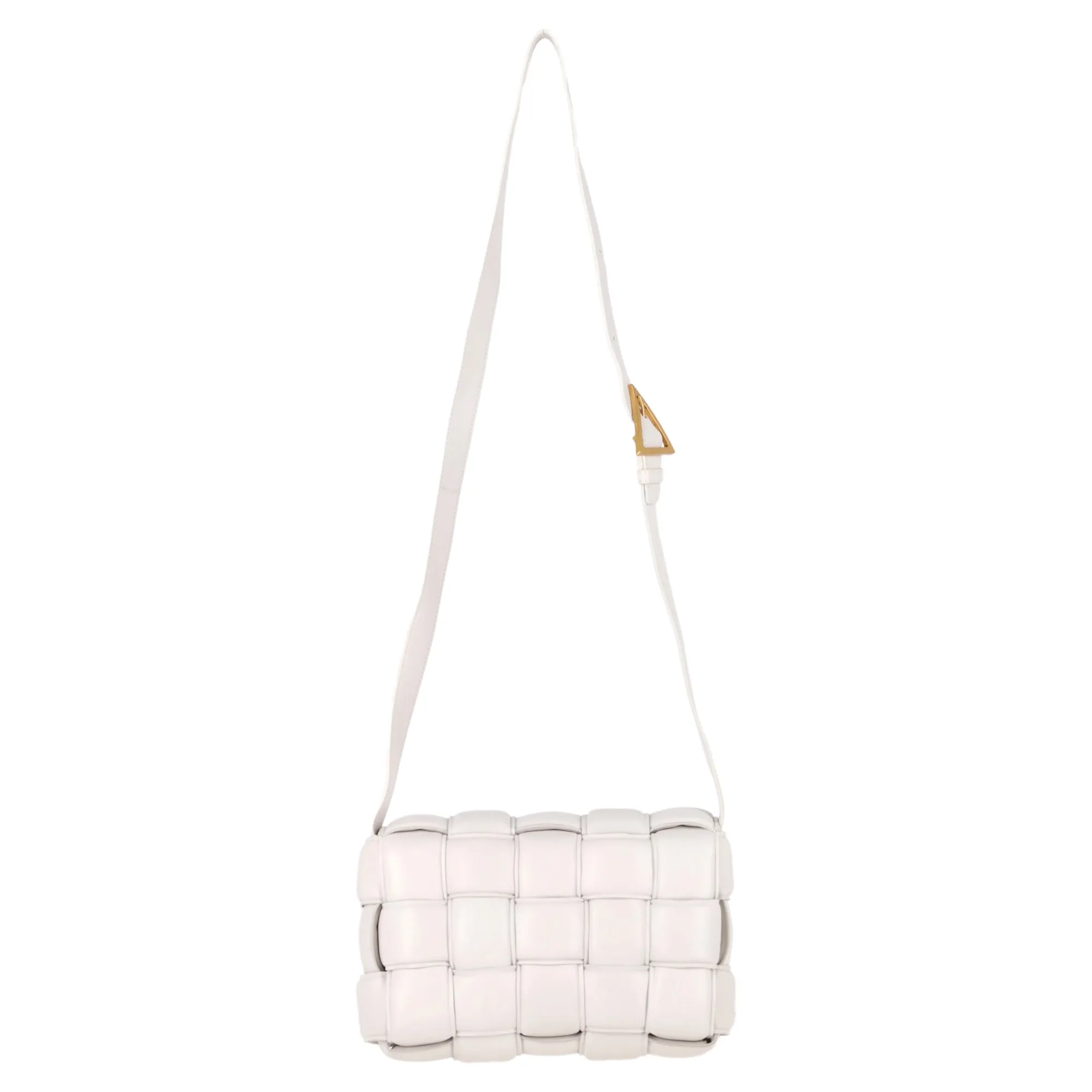 Bottega Veneta Padded Cassette Shoulder Bag in White Leather