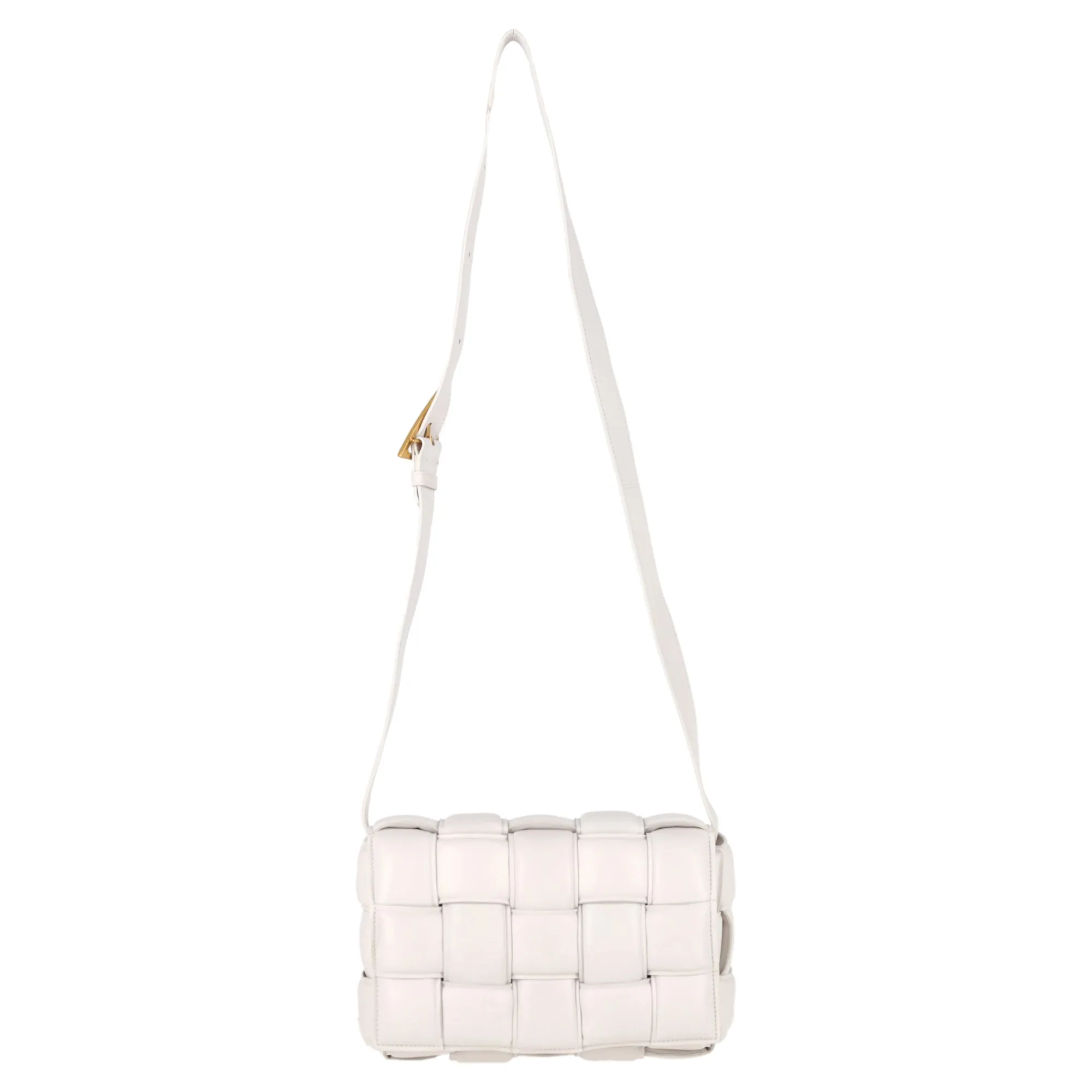 Bottega Veneta Padded Cassette Shoulder Bag in White Leather