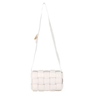 Bottega Veneta Padded Cassette Shoulder Bag in White Leather