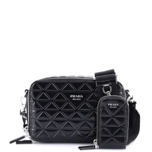 Brique Camera Crossbody Bag Embossed Leather