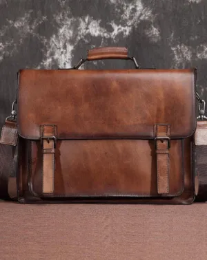 Brown Leather Men's Professional Briefcase 14??Laptop Handbag Black Business Bag Messenger Bag For Men