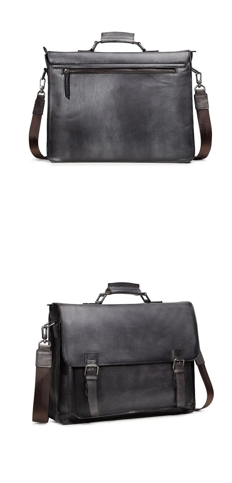 Brown Leather Men's Professional Briefcase 14??Laptop Handbag Black Business Bag Messenger Bag For Men
