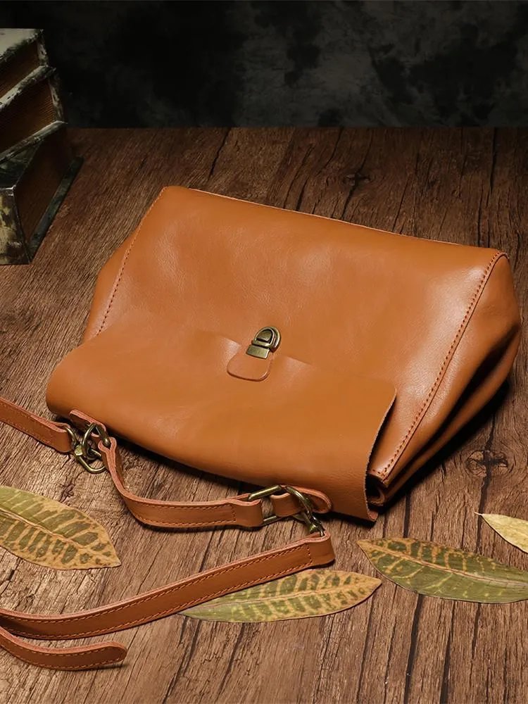 Brown Leather Womens Vintage Handbag Purse Shoulder Black Women's Work Handbag for Ladies