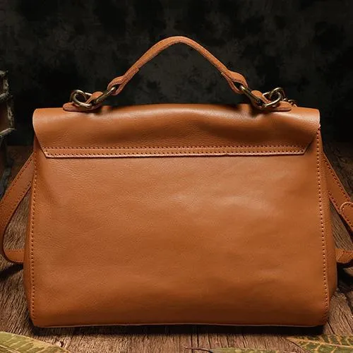Brown Leather Womens Vintage Handbag Purse Shoulder Black Women's Work Handbag for Ladies