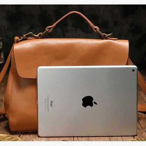 Brown Leather Womens Vintage Handbag Purse Shoulder Black Women's Work Handbag for Ladies