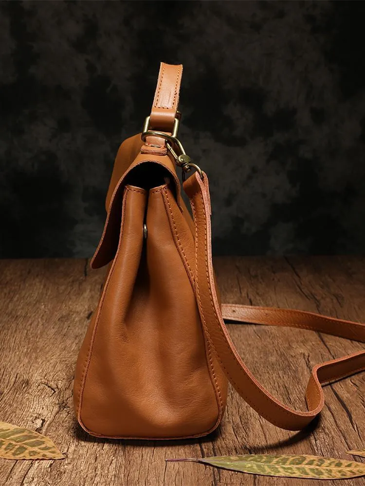 Brown Leather Womens Vintage Handbag Purse Shoulder Black Women's Work Handbag for Ladies