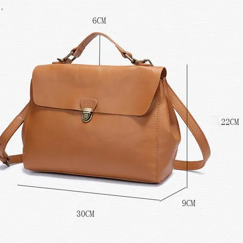 Brown Leather Womens Vintage Handbag Purse Shoulder Black Women's Work Handbag for Ladies