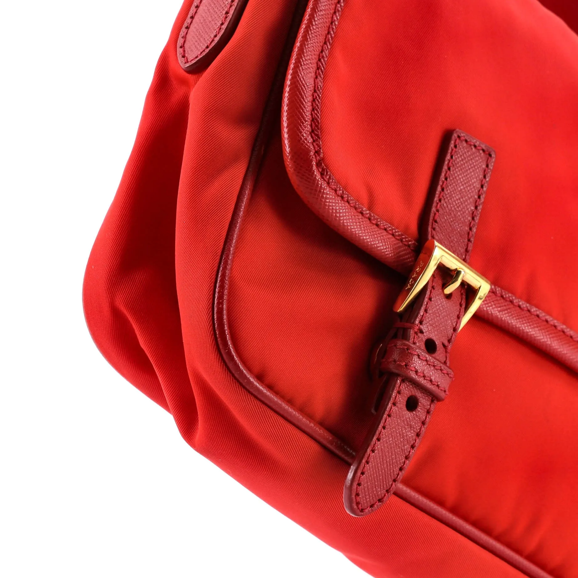 Buckle Flap Crossbody Bag Tessuto with Saffiano Leather