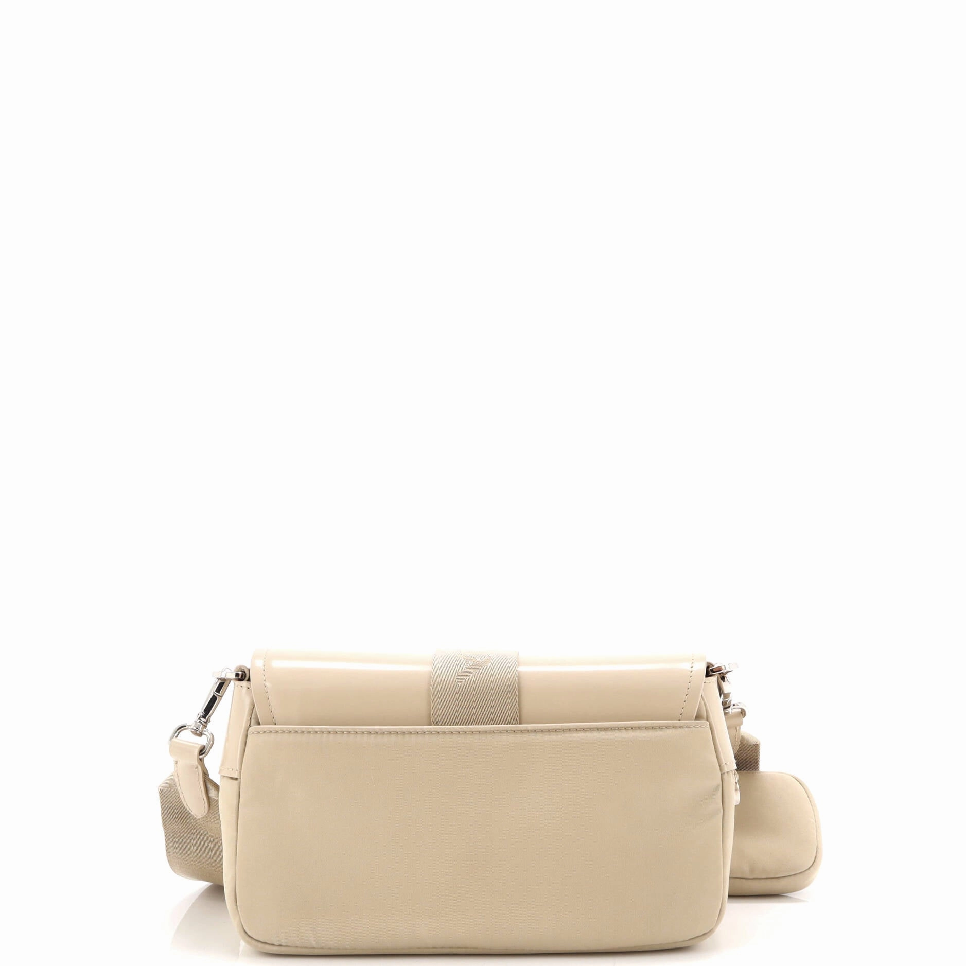 Buckle Pocket Crossbody Bag Spazzolato Leather and Tessuto