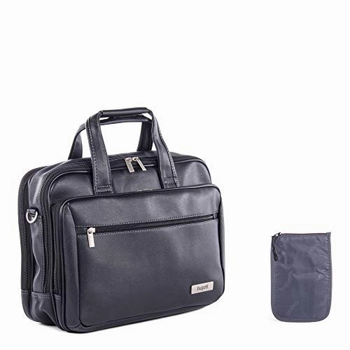 Bugatti Harrold Executive Briefcase, Synthetic Leather, Black