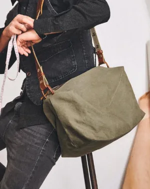 Canvas Cool Mens Green Side Bags Canvas Leather Messenger Bags Canvas Travel Courier Bag for Men