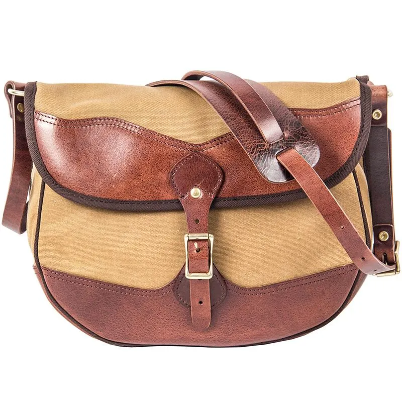 Canvas Leather Mens Casual Khaki Shoulder Bag Saddle Courier Bag Side Bag Messenger Bag for Men