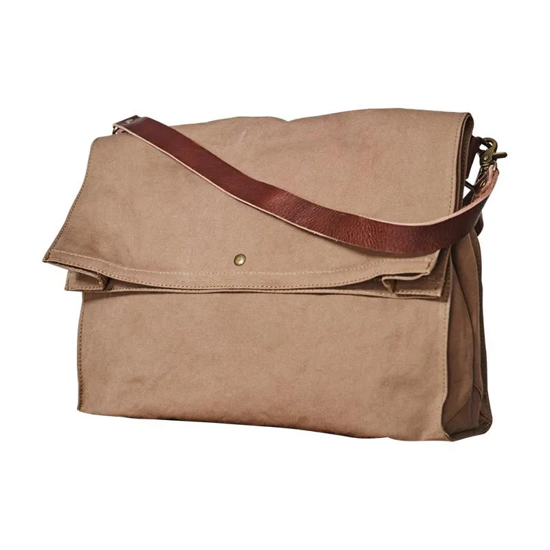 Canvas Mens 14 inches Side Bags Canvas Satchel Messenger Bags Canvas Travel Courier Bag for Men