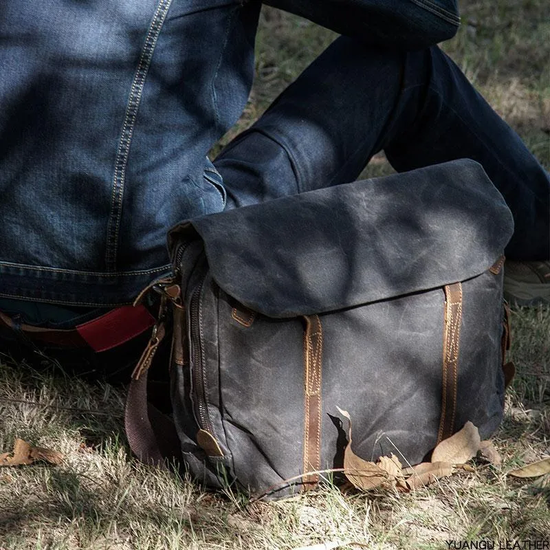 Canvas Messenger Bag for men Vintage Handbag Shoulder Bag for men