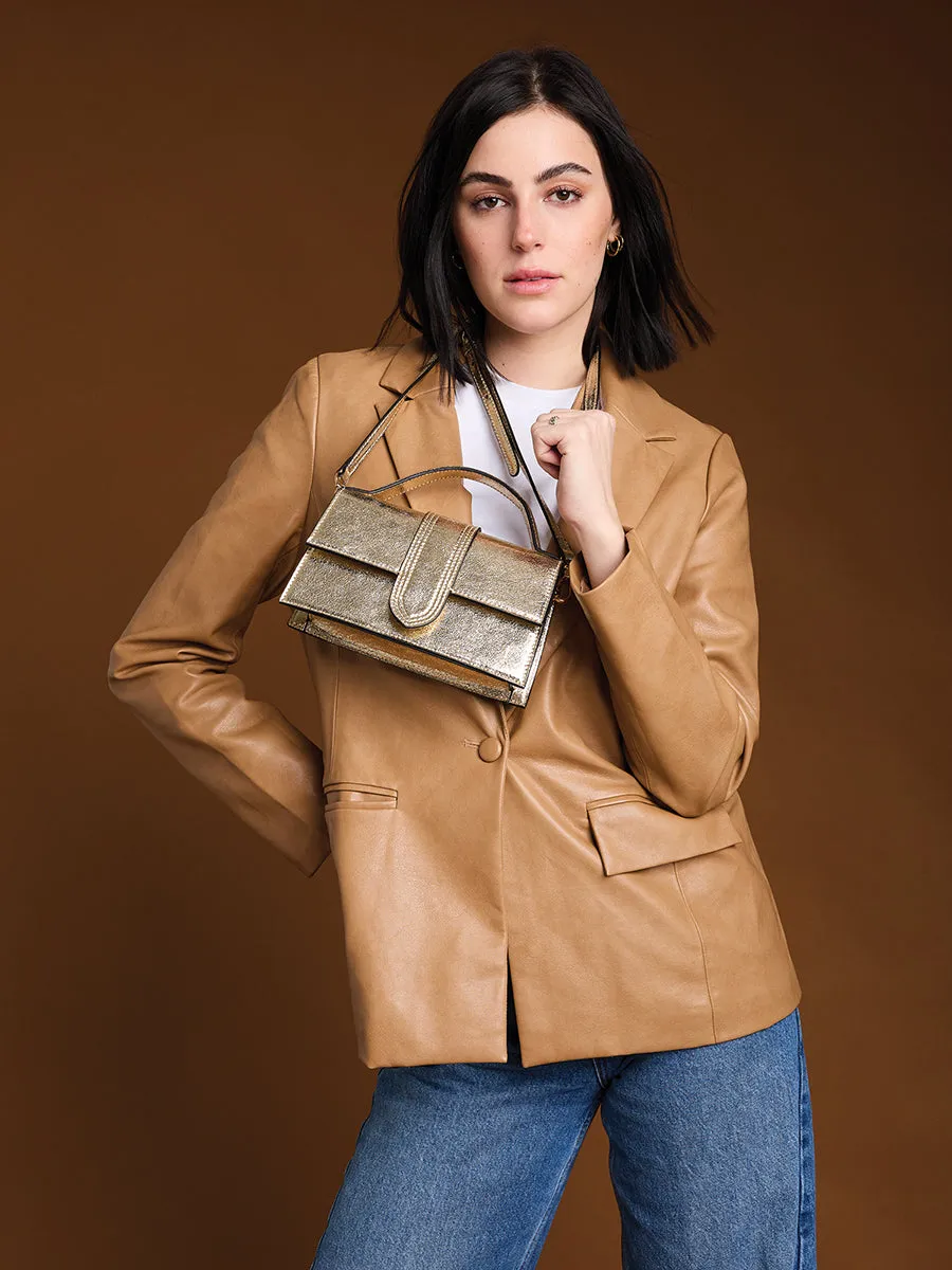 Capri Vegan Metallic Clutch