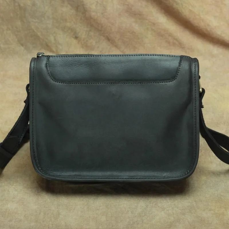 Casual Leather Brown Mens Vintage 10inch Side Bag Messenger Bag Shoulder Bags For Men