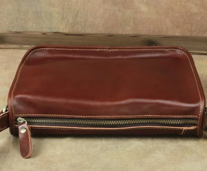 Casual Leather Brown Mens Vintage 10inch Side Bag Messenger Bag Shoulder Bags For Men