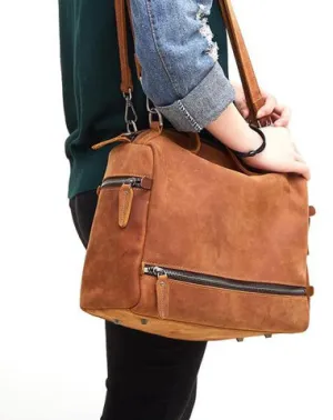 Casual Leather Mens Brown Messenger Bag Travel Bag Handbag Shoulder Bag for Men