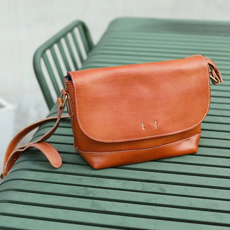 Casual Small Leather Mens Black Side Bag Brown Postman Bag Messenger Bag For Men