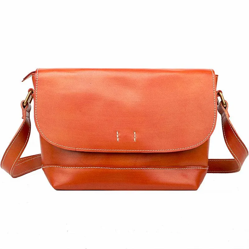 Casual Small Leather Mens Black Side Bag Brown Postman Bag Messenger Bag For Men