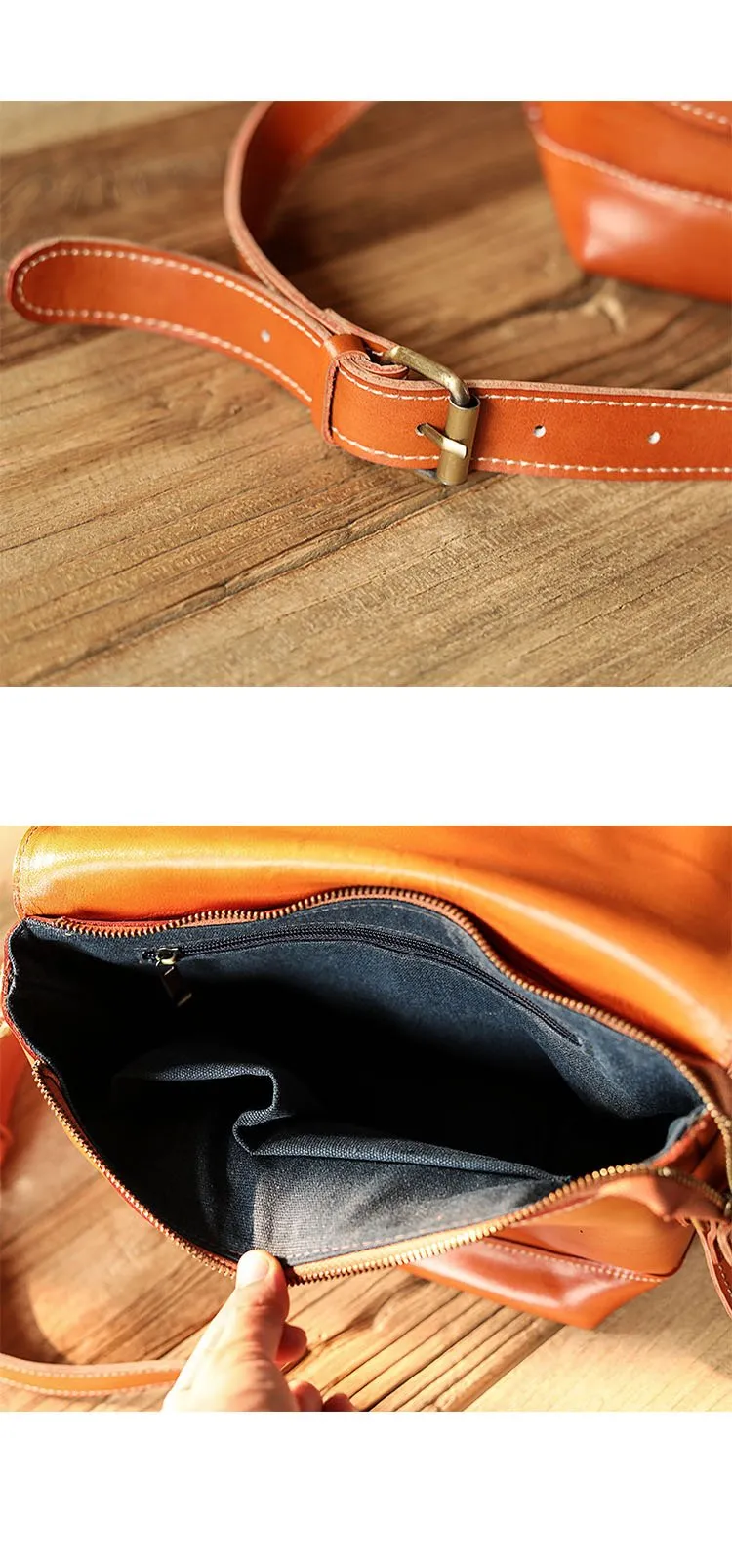 Casual Small Leather Mens Black Side Bag Brown Postman Bag Messenger Bag For Men