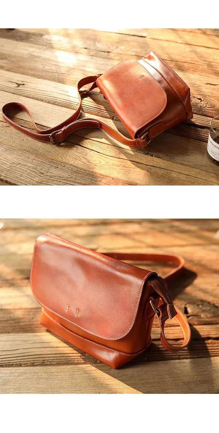 Casual Small Leather Mens Black Side Bag Brown Postman Bag Messenger Bag For Men