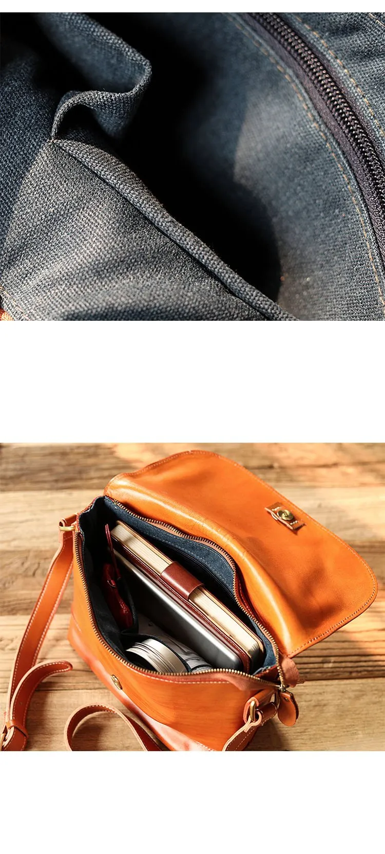 Casual Small Leather Mens Black Side Bag Brown Postman Bag Messenger Bag For Men