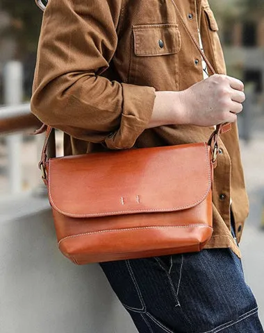 Casual Small Leather Mens Black Side Bag Brown Postman Bag Messenger Bag For Men