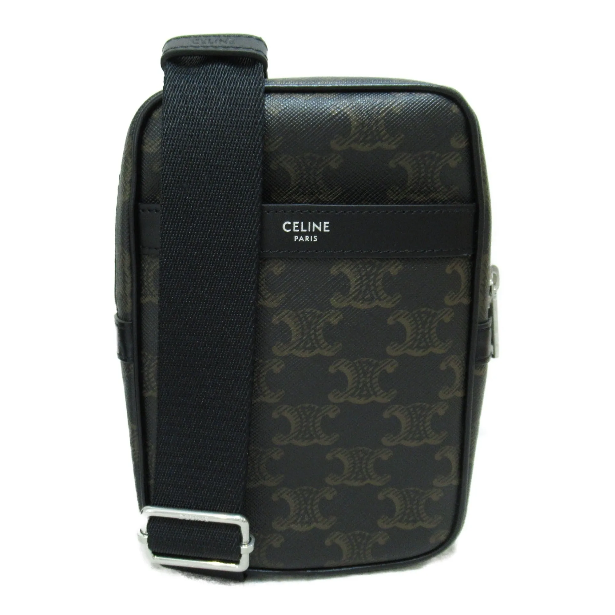 Celine Crossbody bag Shoulder Bag Black PVC coated canvas 111632EU138SI