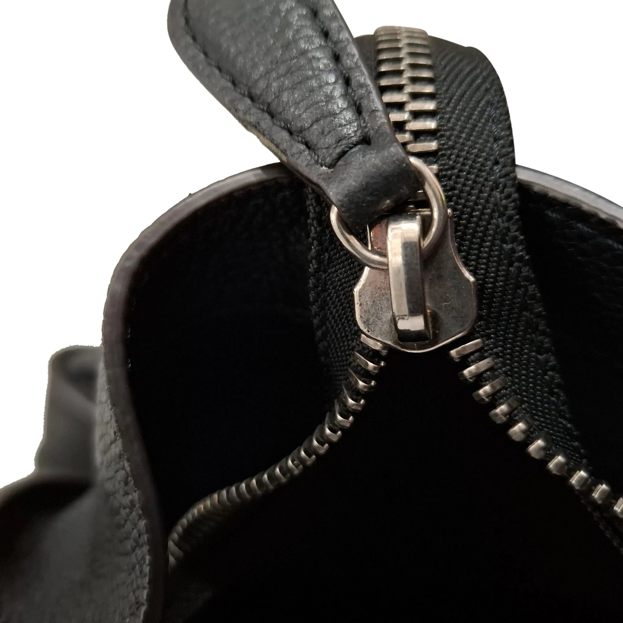 Celine Mini Grained Luggage Tote in Black Leather