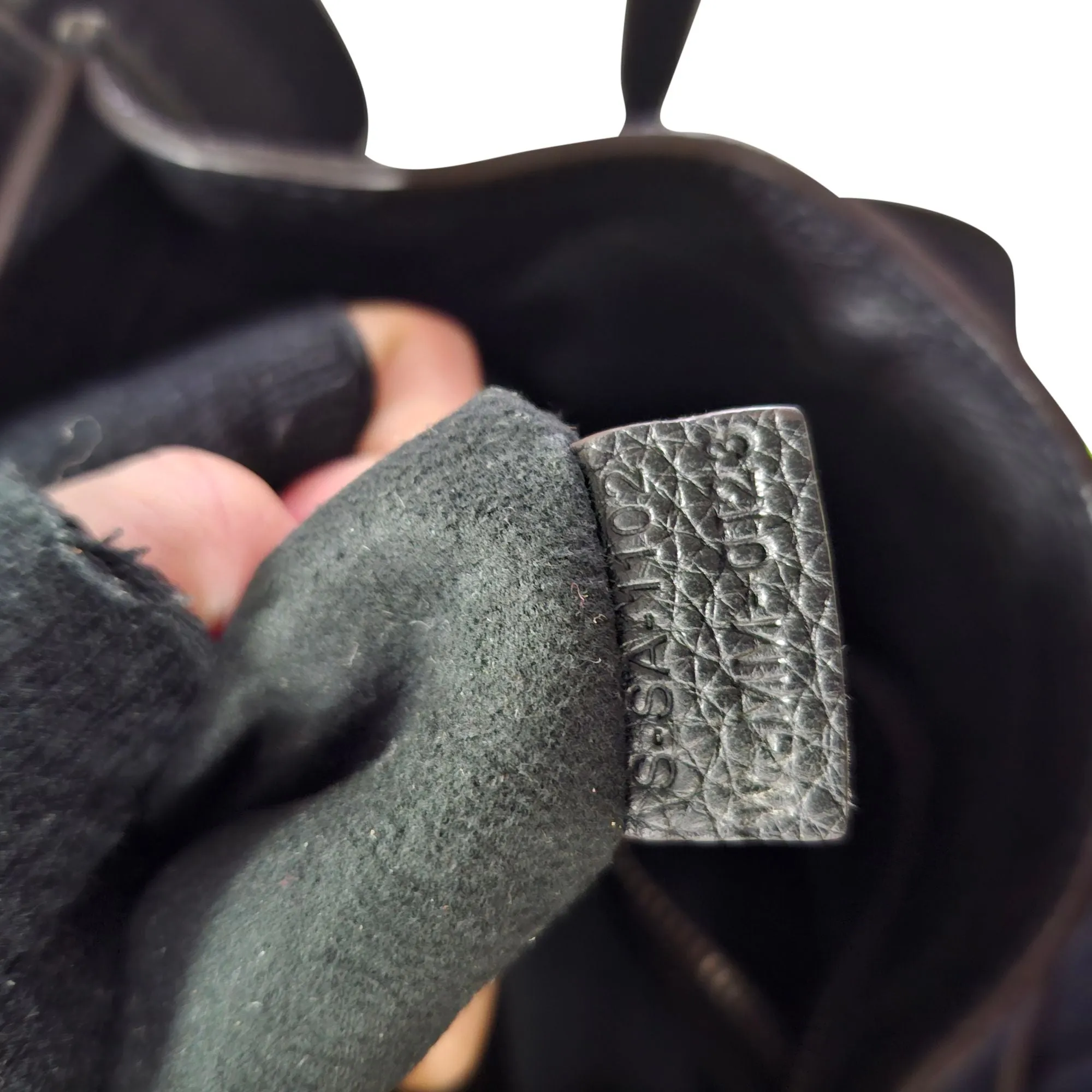 Celine Mini Grained Luggage Tote in Black Leather
