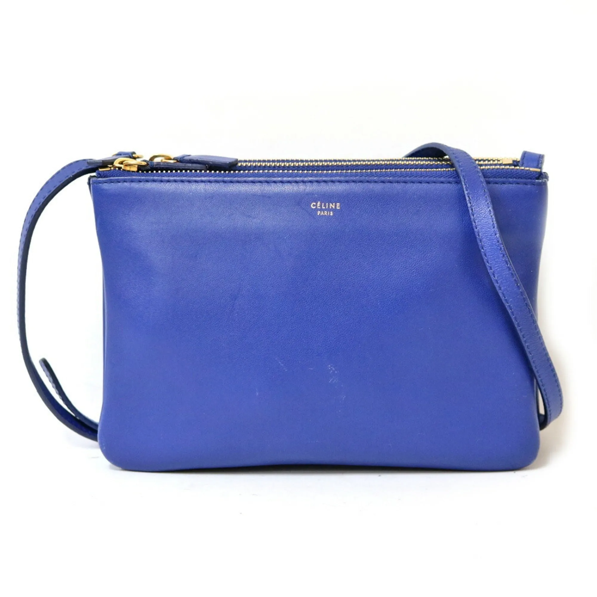Celine Shoulder Bag Trio Blue Ladies