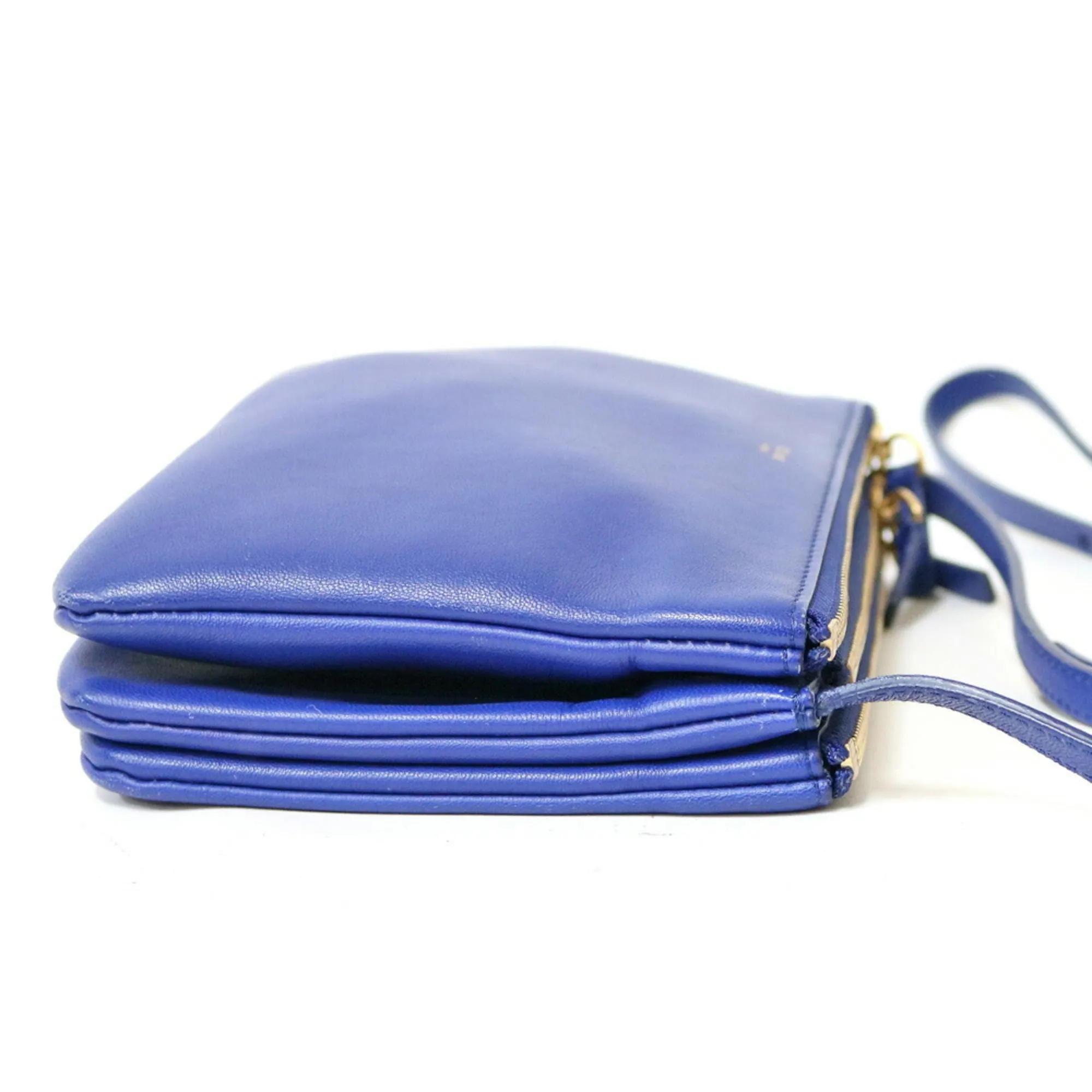 Celine Shoulder Bag Trio Blue Ladies