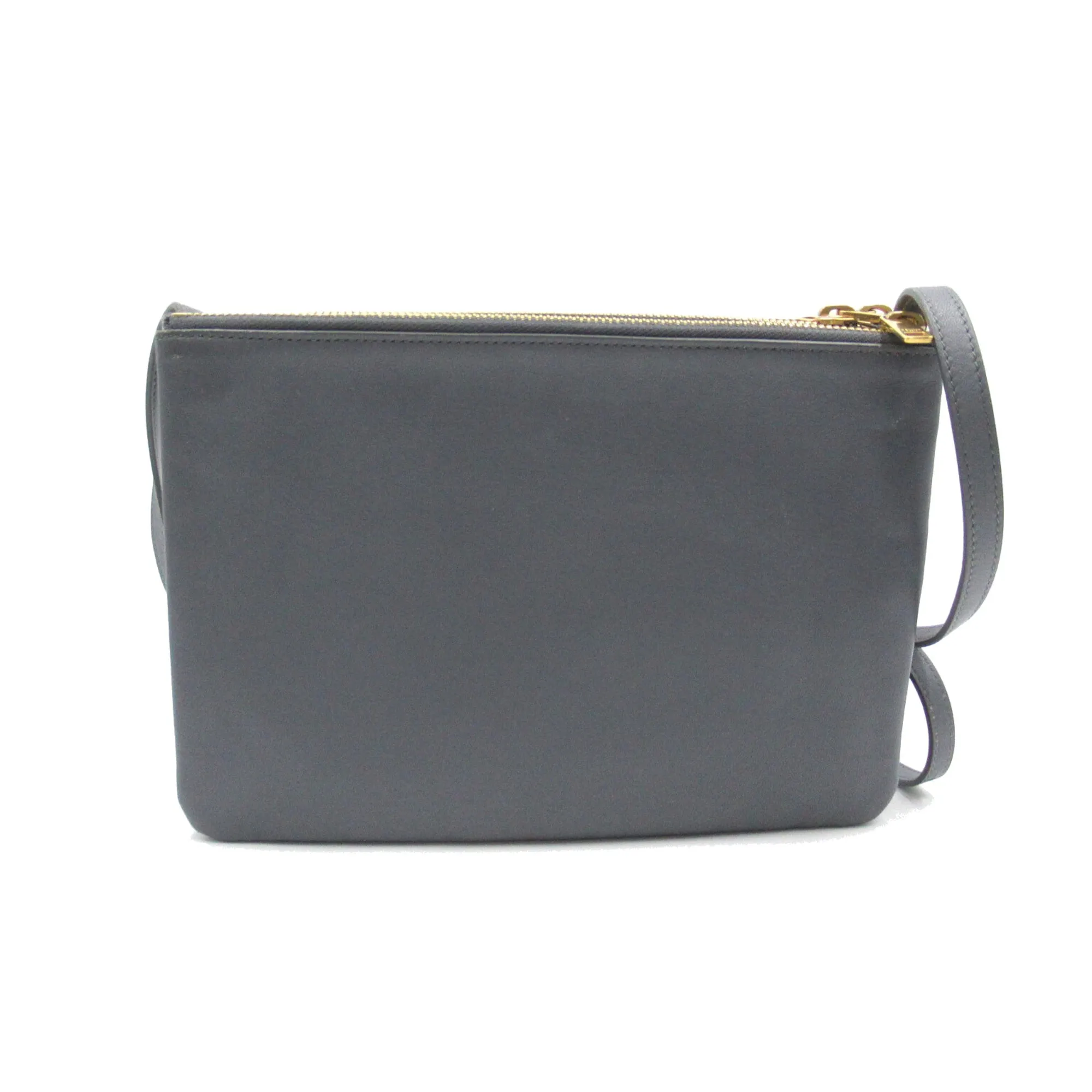 Celine Trio Shoulder Bag Gray leather S-AT-3168