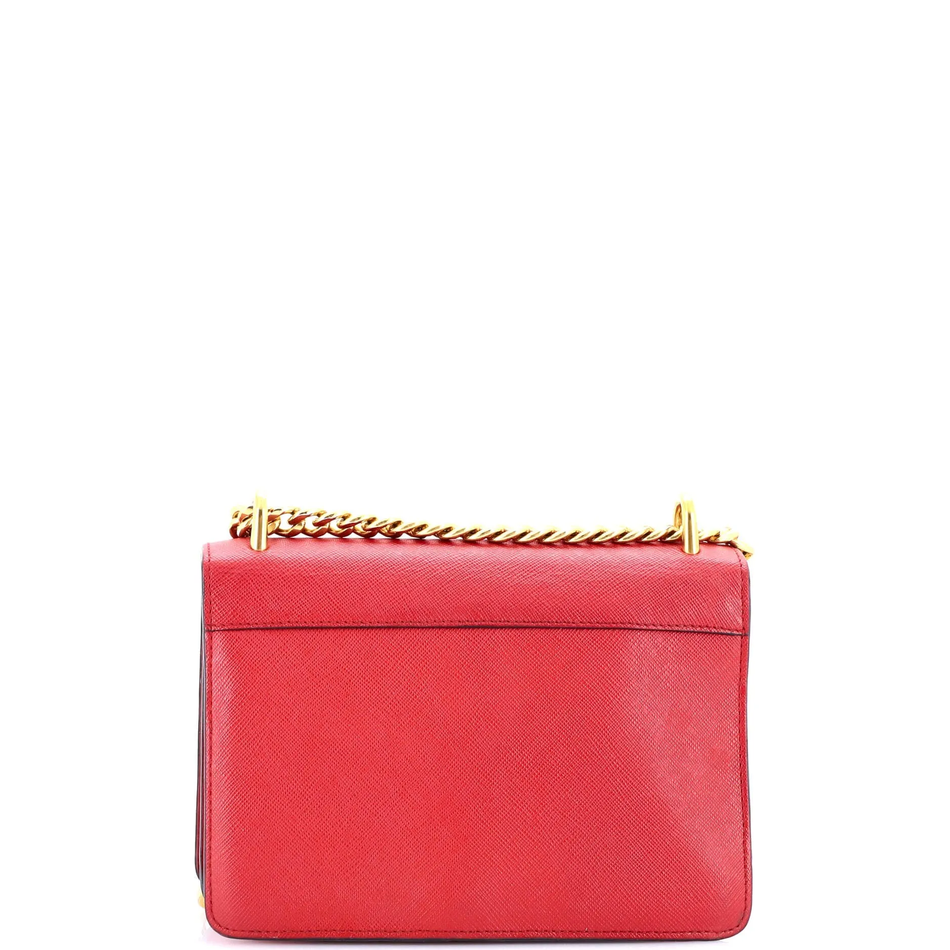 Chain Flap Crossbody Bag Saffiano Leather Mini