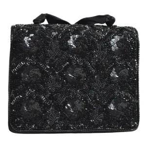 CHANEL 1994-1996 Sequins CC Cross Body Shoulder Bag Black AK35552h