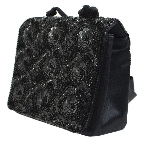 CHANEL 1994-1996 Sequins CC Cross Body Shoulder Bag Black AK35552h